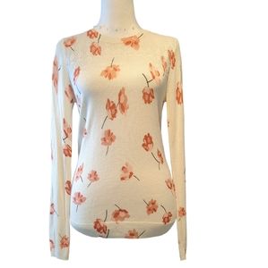 Danielrainn sweater floral color cream orange pink and coral size xs